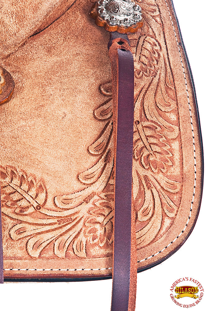 HILASON Flex Tree Western Horse Saddle in American Leather Barrel Trail | for Horses
