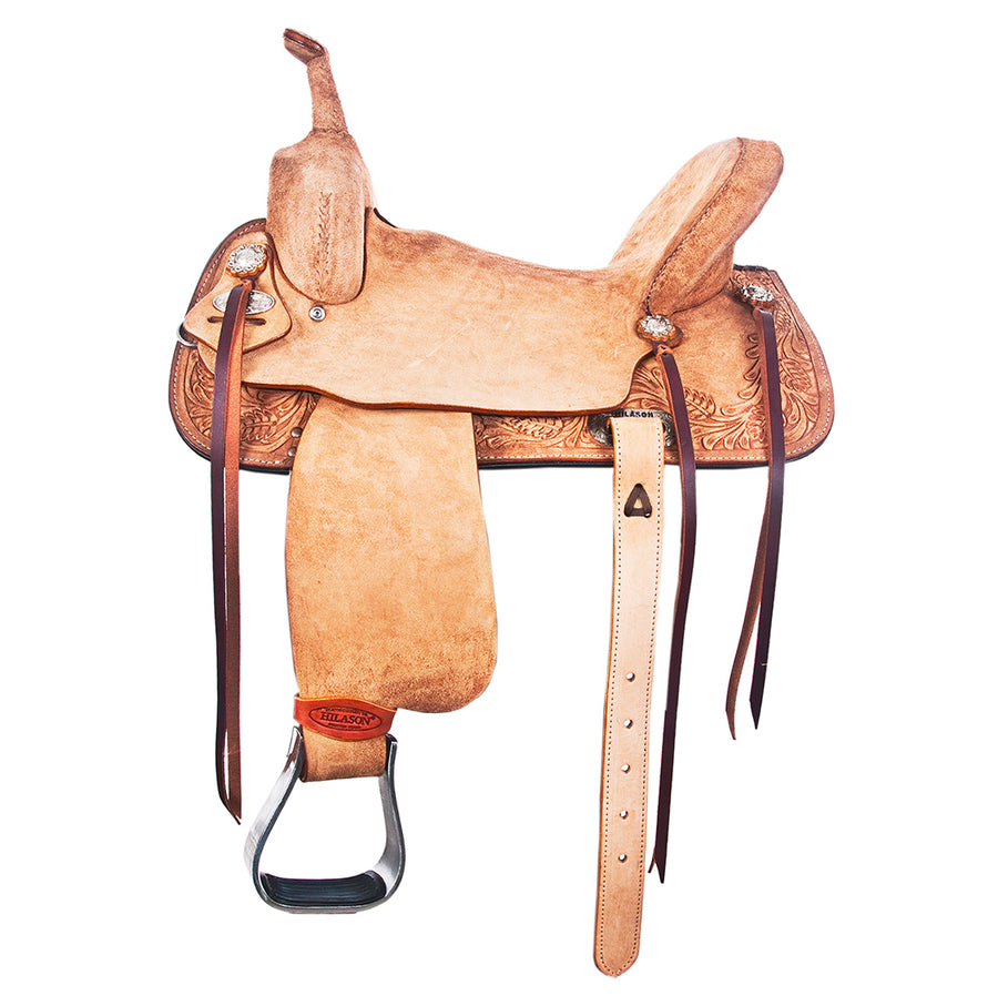 15 In Hilason Flex Tree Western Horse Saddle In American Leather Barrel Trail - Uhorse
