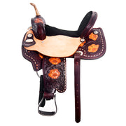 Flex Tree Western Horse Saddle In American Leather Barrel Trail By Hilason