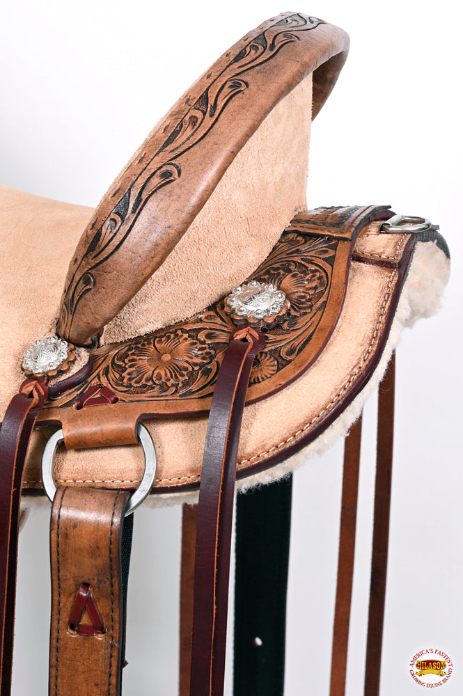 HILASON Flex Tree Western Horse Saddle in American Leather Barrel Trail | for Horses