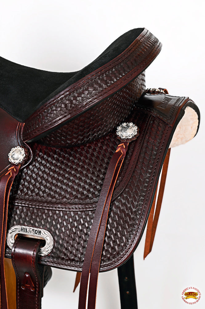 HILASON Western Horse Saddle American Leather Treeless Trail | Barrel for Horses