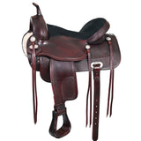 HILASON Western Horse Saddle American Leather Treeless Trail | Horse Saddle | Western Saddle | Leather Saddle | Treeless Saddle | Barrel Saddle | Saddle for Horses