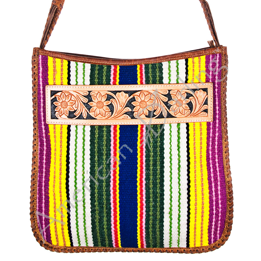American Darling Saddle Blanket Crossbody | Tooled Leather Western Bag - Uhorse