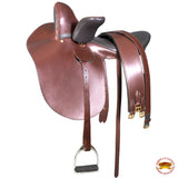 English Side Saddle Horse Riding Tack Brown Leather Hilason