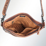 American Darling ADBG379BR Large Crossbody Hand Tooled Genuine Leather Women Bag Western Handbag Purse