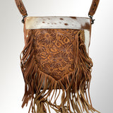 American Darling ADBG380TAW Large Crossbody Hand Tooled Hair On Genuine Leather Women Bag Western Handbag Purse