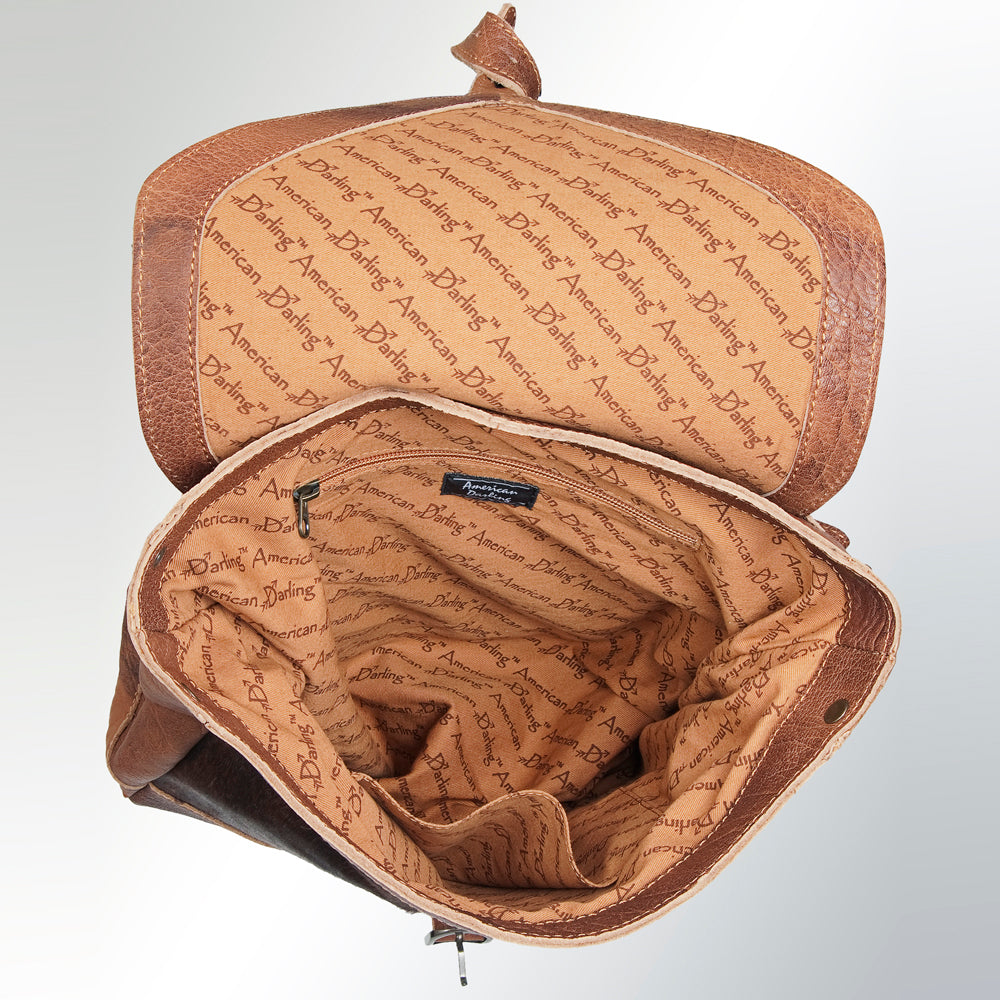 CLUCI Leather Laptop Backpack for Women Vegetable Tanned Full Grain Le