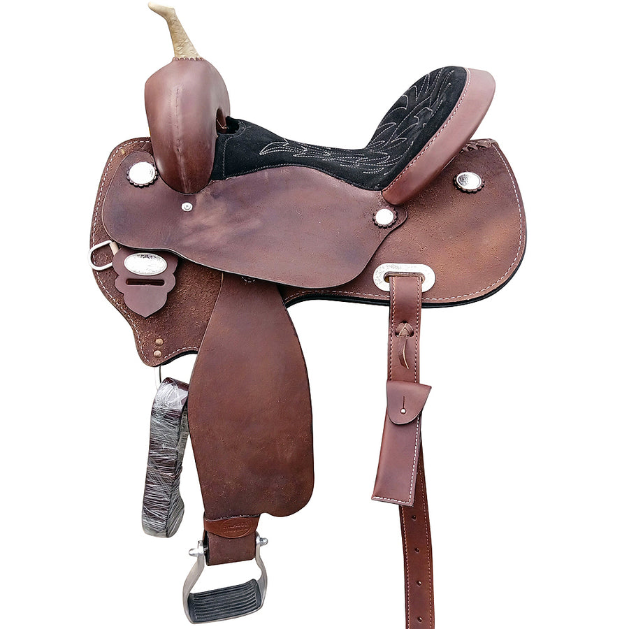 Hilason Western Horse Barrel Racing Trail Pleasure American Leather Saddle - Uhorse