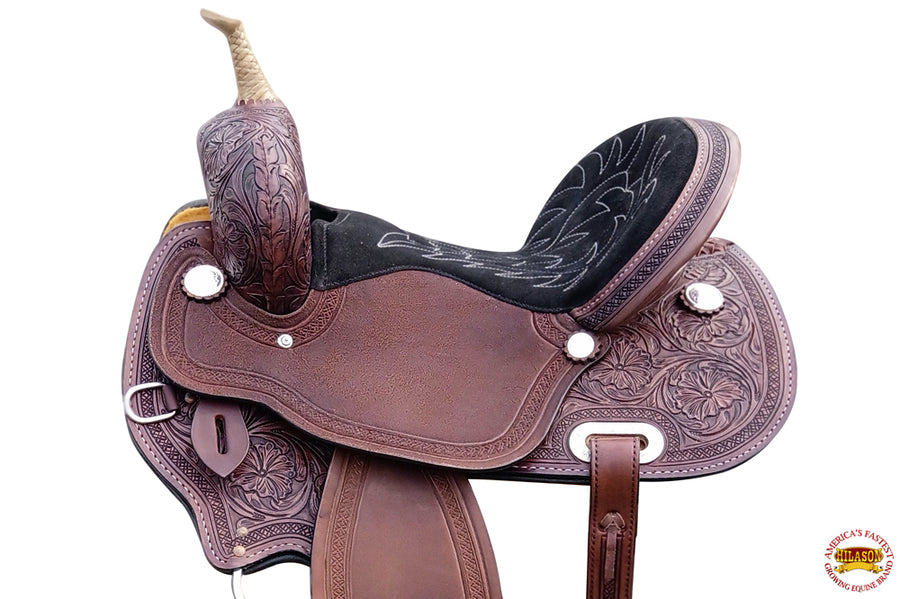 HILASON Western Horse Barrel Racing Saddle Trail American Leather | for Horses