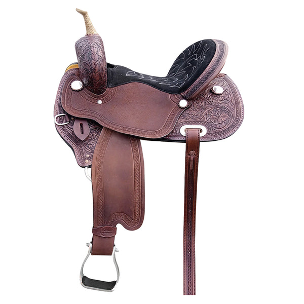 Hilason Western Horse Barrel Racing Trail Pleasure American Leather Saddle - Uhorse