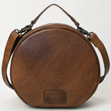 American Darling ADBG352BRW Canteen Hair On Genuine Leather Women Bag