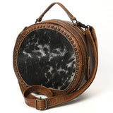 American Darling ADBG352BRW Canteen Hair On Genuine Leather Women Bag Western Handbag Purse