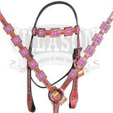 Western Horse Headstall Breast Collar Set American Leather Hilason