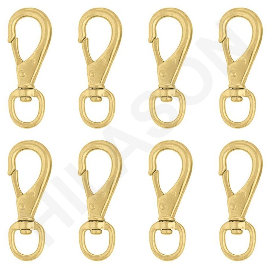 8 Pcs. 7/8 In Western Tack Solid Brass Spring Snap - Uhorse