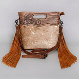 American Darling Clutch Hand Tooled Hair On Genuine Leather Women Bag Western Handbag Purse