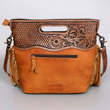 American Darling Clutch Hand Tooled Hair On Genuine Leather Women Bag Western Handbag Purse