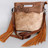 American Darling Clutch Hand Tooled Hair On Genuine Leather Women Bag Western Handbag Purse