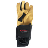 Size 9 Hilason Bull Riding Gloves Pro Rodeo Genuine Leather Tan Left Hand - Uhorse