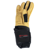 size 6 Hilason Bull Riding Gloves Pro Rodeo Genuine Leather Tan Right Hand - Uhorse