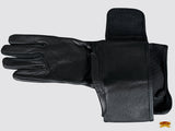 Hilason Bull Riding Gloves Pro Rodeo Genuine Leather Black Left Hand