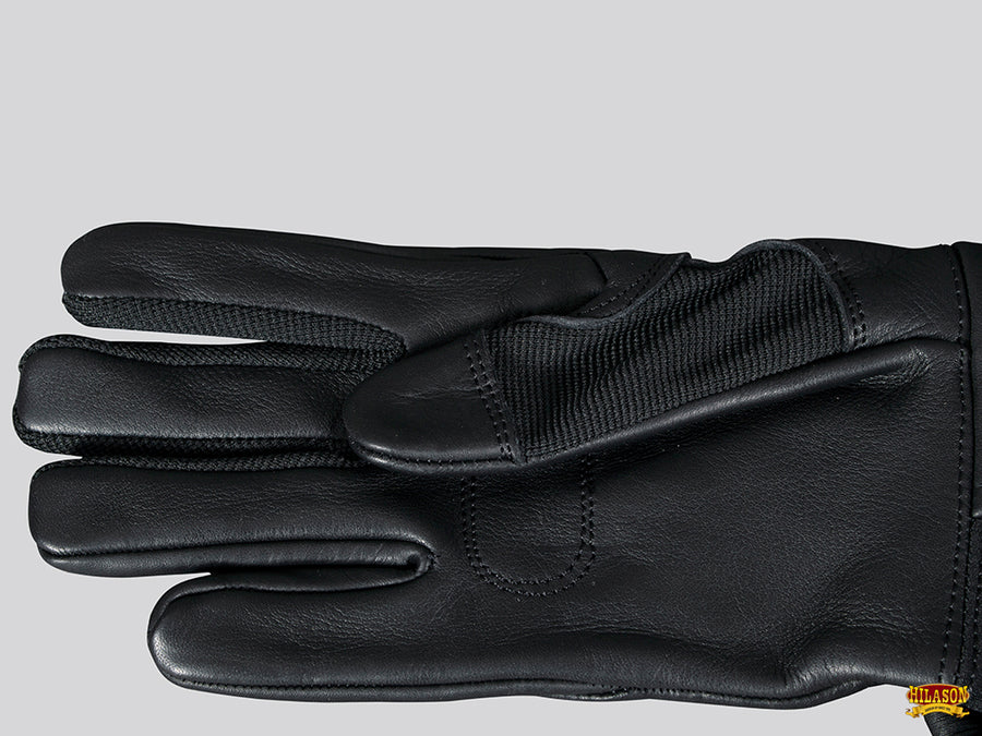 HILASON Bull Riding Gloves Pro Rodeo Genuine Leather Black Right Hand (6" to 10") | Bullback Women Men