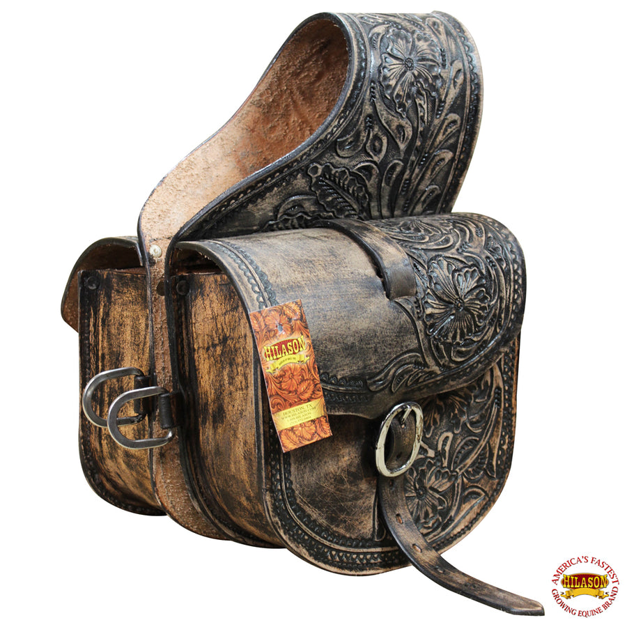 H. W. Saddle Bag Heavy Duty Leather Cowboy Antique Chocolate by Hilason – Cowboy and equestrian accessories