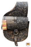 Horse Western Saddle Bag Heavy Duty Leather Cowboy Antique Chocolate