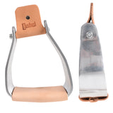 3 In Cashel Horse Stirrups Pair Leather Covered Slanted Aluminum