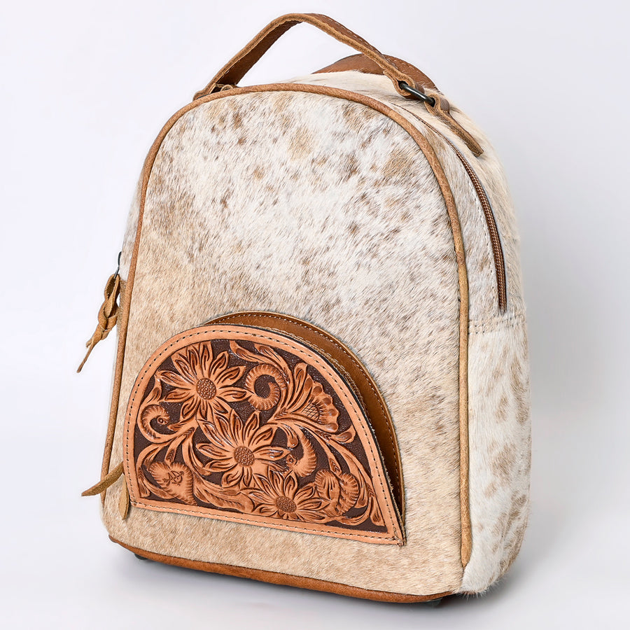 American Darling Backpack Hand Tooled Hair on Genuine Leather Western Women Bag | for Laptop School Purse Travel - Uhorse