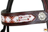 HILASON Western Horse Headstall Bridle American Leather Bling Concho