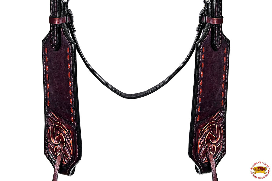 HILASON Western Horse Headstall Bridle American Leather Brown Floral