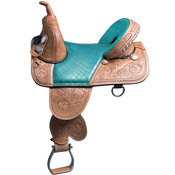Hilason Western Horse Treeless Trail Barrel Racing American Leather Saddle - Uhorse