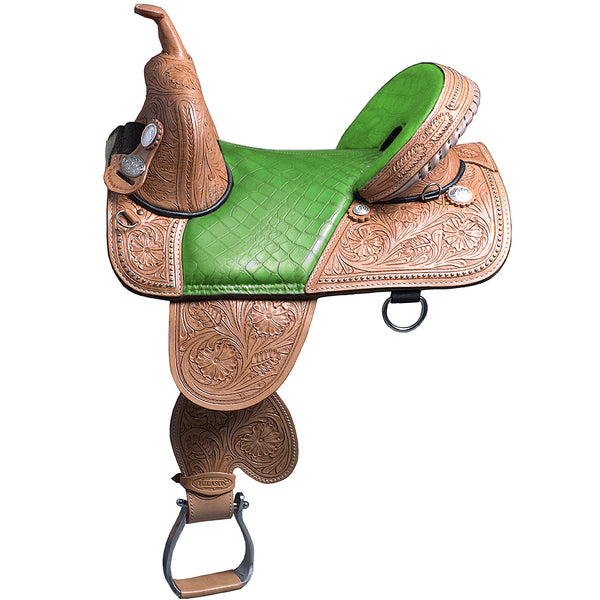 Hilason Western Horse Treeless Trail Barrel Racing American Leather Saddle - Uhorse