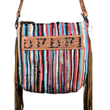 American Darling ADBG355DAR Large Crossbody Hand Tooled Saddle Blanket Genuine Leather Women Bag Western Handbag Purse