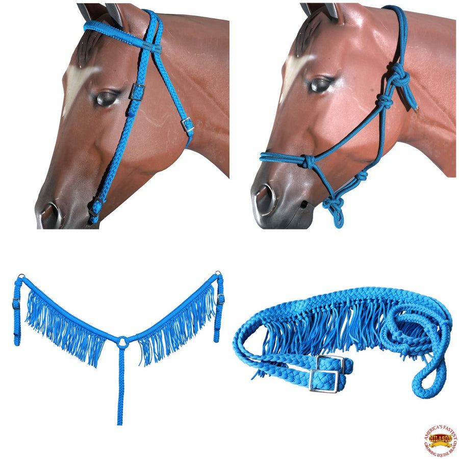 Hilason Horse Headstall Breast Collar Halter Reins Tack Braided Paracord - Uhorse
