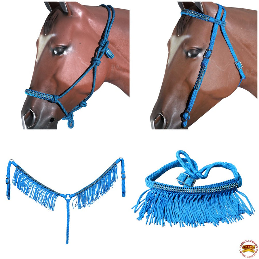 Hilason Horse Headstall Breast Collar Halter Reins Tack Braided Paracord - Uhorse