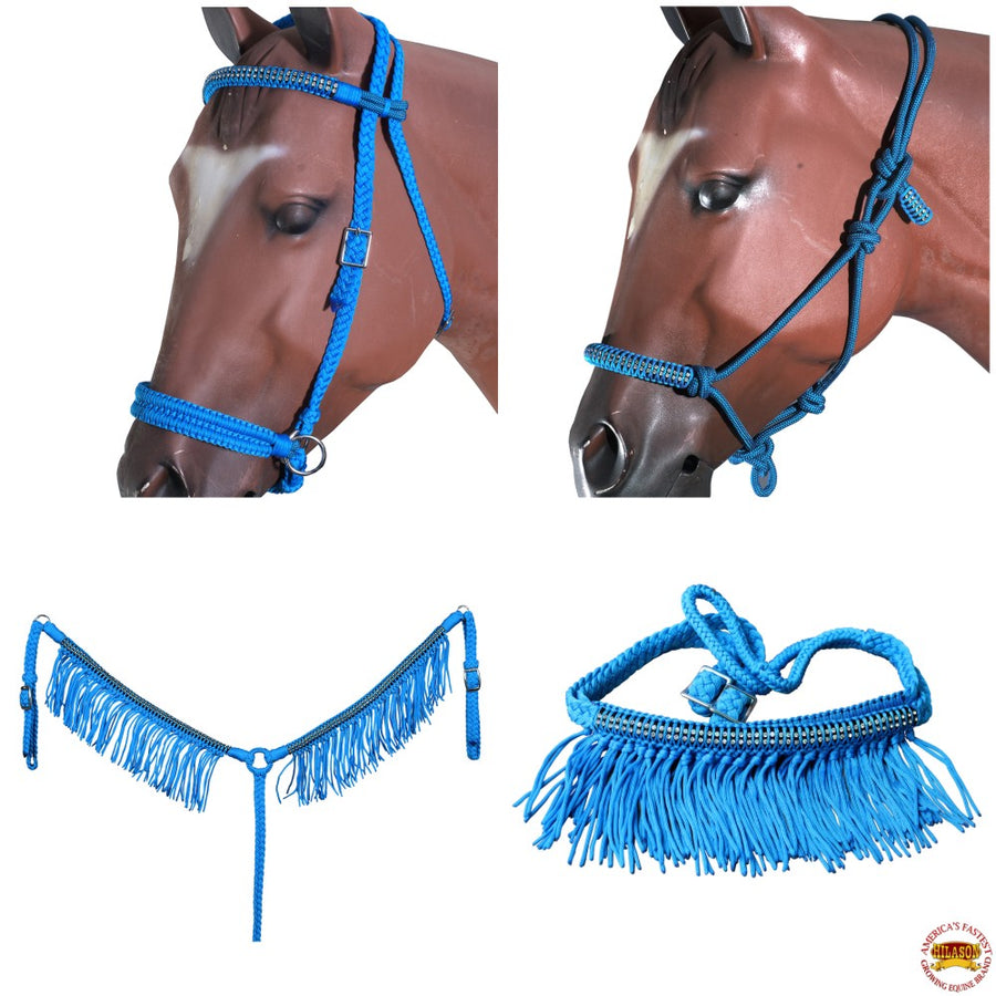 Hilason H. Headstall Breast Collar Halter Reins Tk. Braided Paracord – by Hilason – Cowboy and equestrian accessories
