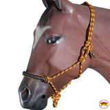 Hilason Horse Headstall Breast Collar Halter Rein Braided Paracord Orange