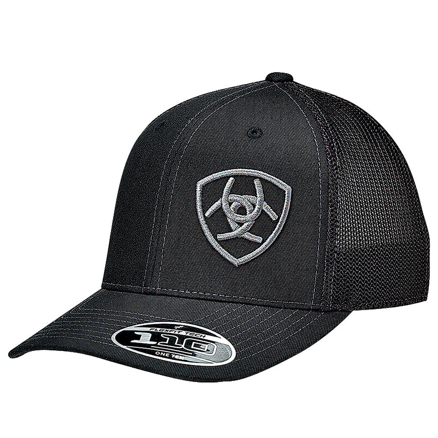 Ariat W. Mens Hat Baseball Cap Mesh Snap Back Logo Black by Hilason – Cowboy and equestrian accessories