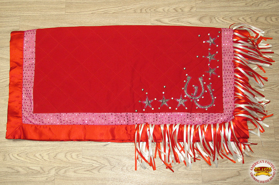 Hilason Western Horse Shoe Stars Show Barrel Racing Rodeo Saddle Blanket