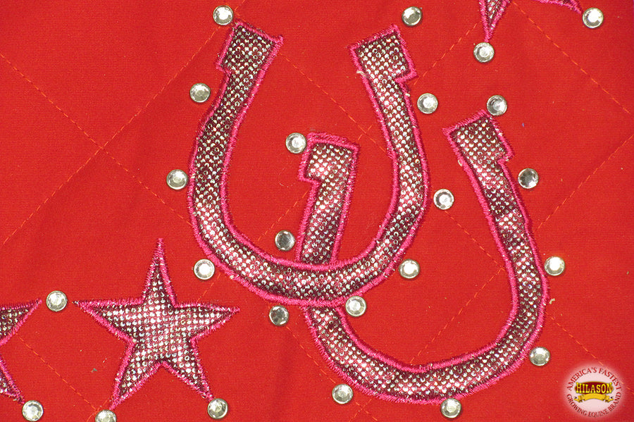 Hilason Western Horse Shoe Stars Show Barrel Racing Rodeo Saddle Blanket