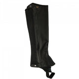 Short Small Ovation Ladies Half Chaps Pro Top Grain Leather Black