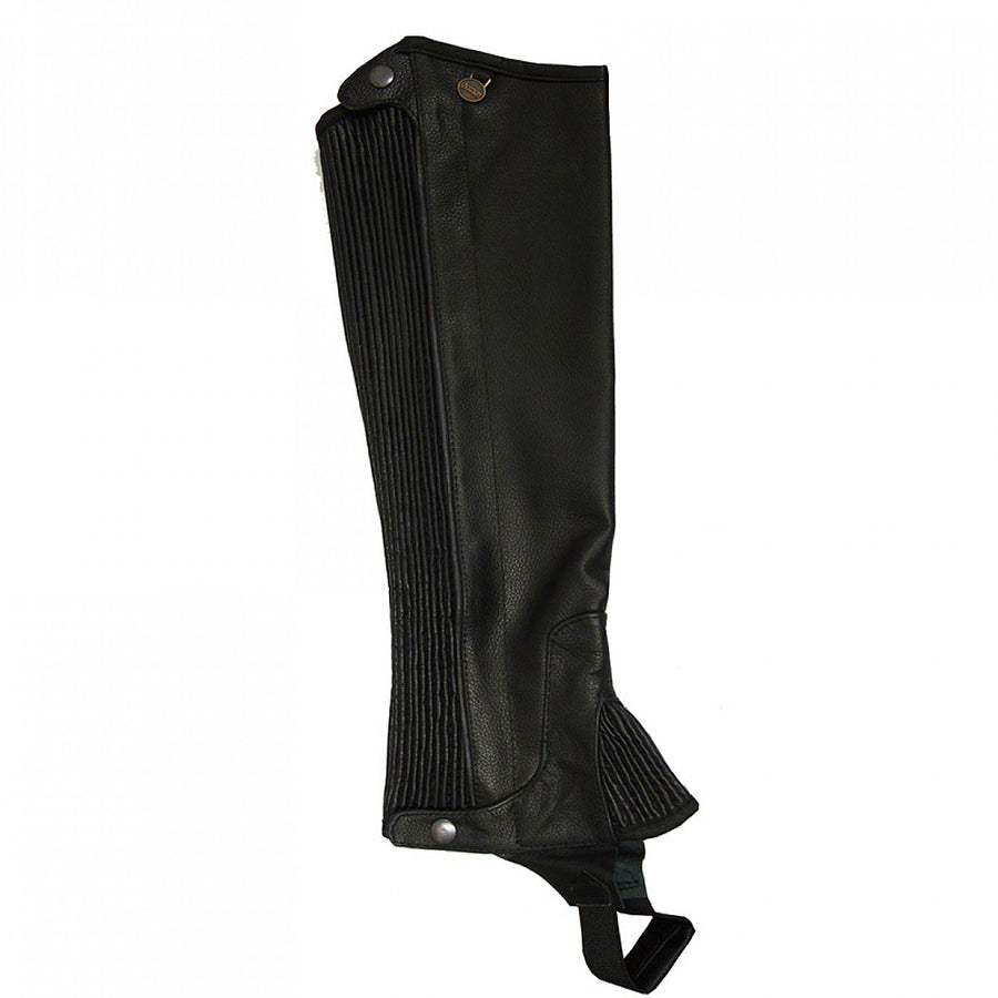 Tall Medium Ovation Ladies Half Chaps Pro Top Grain Leather Black - Uhorse