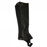Tall Medium Ovation Ladies Half Chaps Pro Top Grain Leather Black - Uhorse