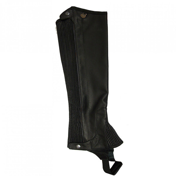 X Large Ovation Ladies Half Chaps Pro Top Grain Leather Black - Uhorse