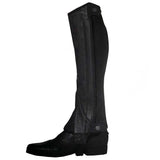 Black leather chaps with ribbed panels - Uhorse