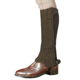 Ovation Child Elite Amara Half Horse Riding Chaps W/ Ribbed Panel Brown