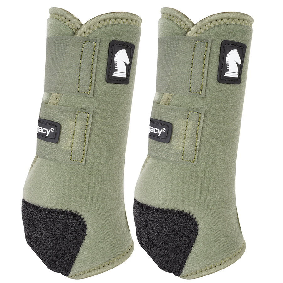 Classic Equine H. Sports Rear Hind Boots Legacy2 Olive by Hilason – Cowboy and equestrian accessories