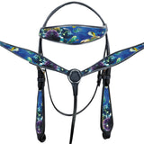 HILASON Western Horse Leather Headstall & Breast Collar Tack Set | for Horses