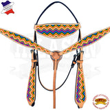 Western Horse Headstall Breast Collar Set American Leather Hilason